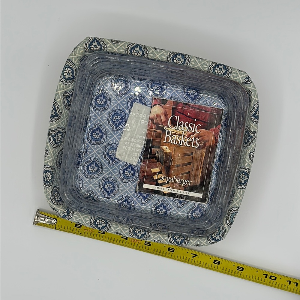 Longaberger Small catch all basket little French country blue and white pattern